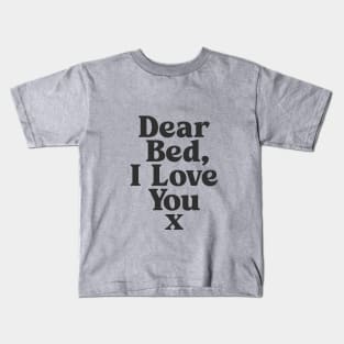 Dear Bed I Love You x in black and white Kids T-Shirt